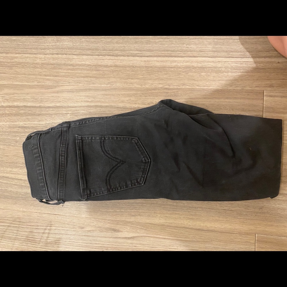Black faded Levi mile-high jeans